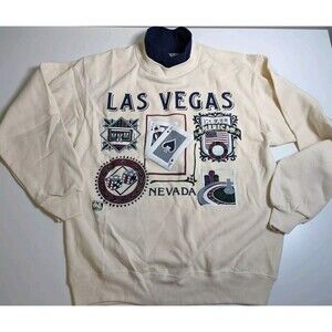 Real American Las Vegas Nevada casino Sweater With Built In Collar Size 42-44